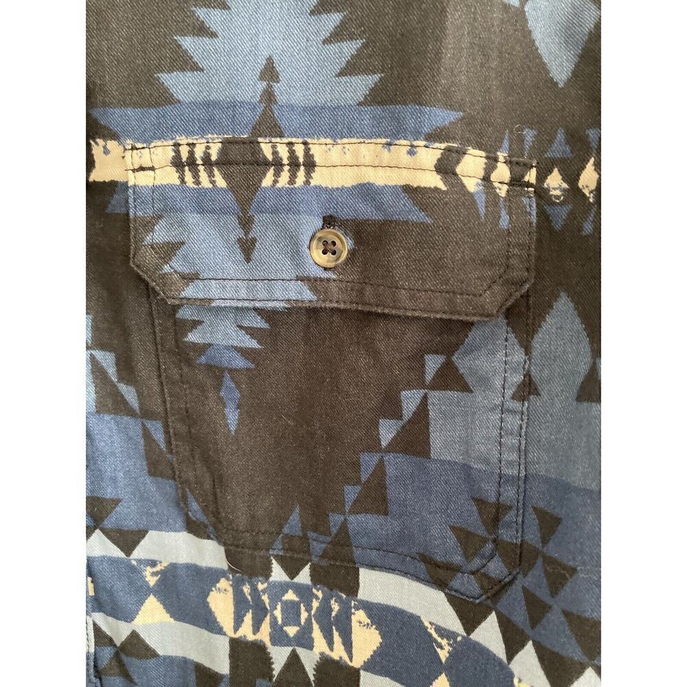 CHAPS Western Shirt Women Large Southwestern Cotton Blue Long Sleeve - Picture 5 of 9
